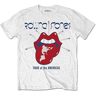 Rockoff Trade Rolling Stones Tour of The Americas T-Shirt Homme - Les Beatles, Paul McCartney, John Lennon, RIngo Starr, George Harrison