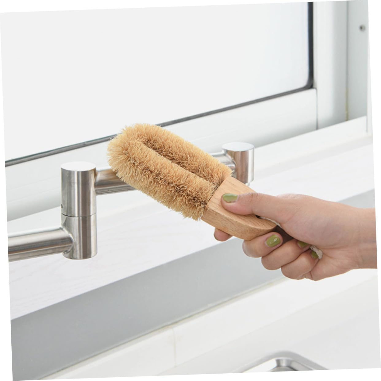 BESTYASH Convenient Pot Brush Dish Brush Multi-Function for Wok Sink Bathroom Fixtures Hanging Lanyard