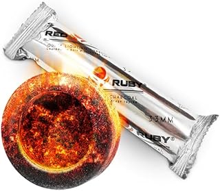 Hookah Coals Charcoal Tablets for Incense – Quick Light Coal Tablets – 33 mm Coal Rolls – Pack of 10 Coal Briquettes – Slow Burn - Instant Lighting Hookah Charcoal