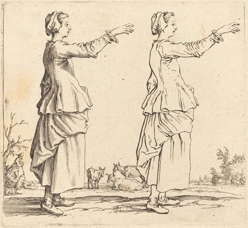 Tableau paysanne Jacques Callot 60x90cm pour habiller un grand mur vide de chambre