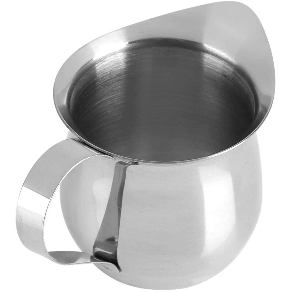 Ancllo Silver 240Ml Multipurpose Stainless Steel Pointed Mouth Coffee Milk Frothing Cup Coffee Jug Pitcher For Latte Art Cappuccino Barista Milk(240Ml / 8Oz)