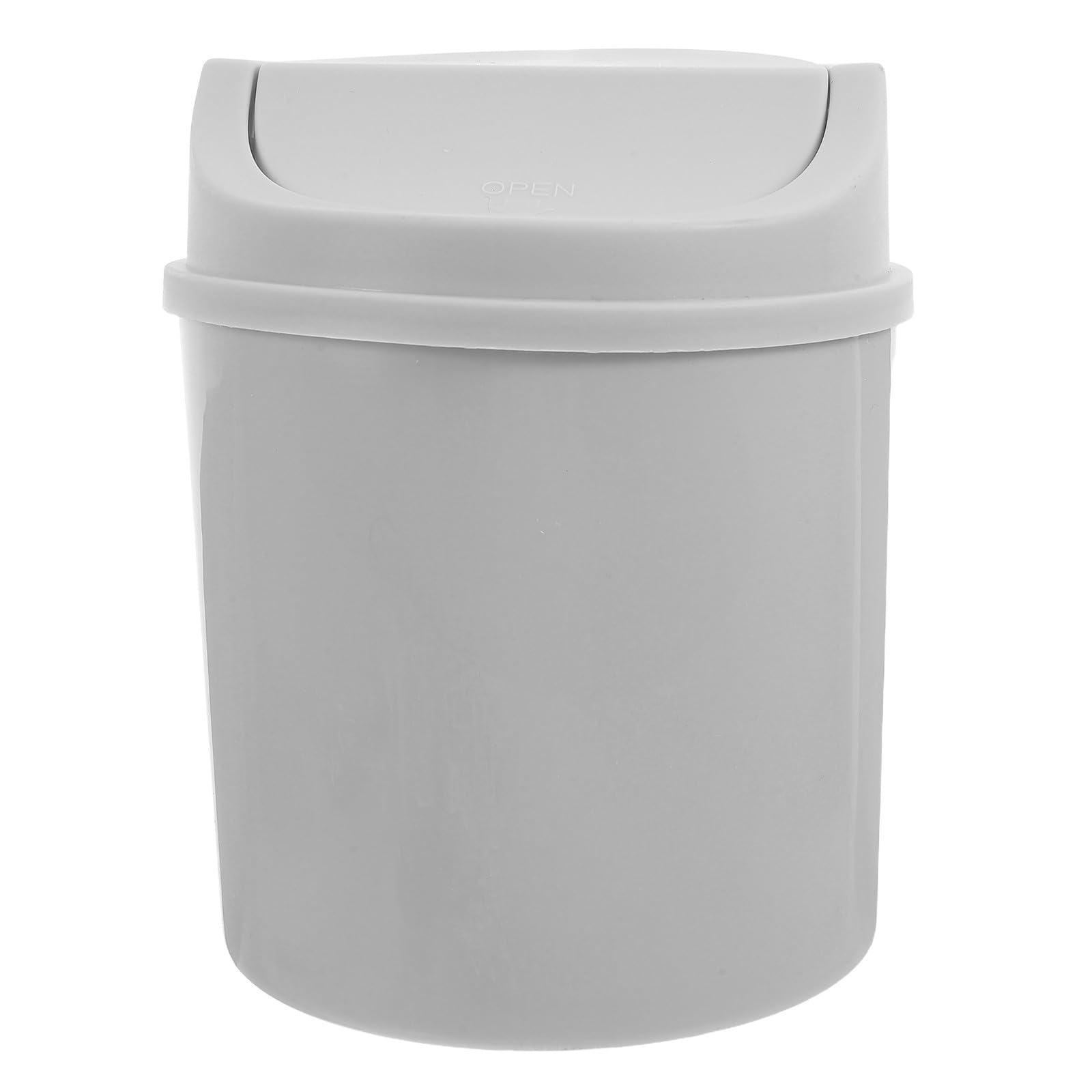 Mini Desk Trash Can with Rotating Lid 2l Small Tabletop Wastebasket Grey Compact Desktop Garbage Bin for Home
