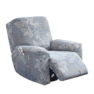 Eco-Ancheng Recliner Slipcovers 4-Pieces Lazyboy Recliner Covers Recliner Couch Covers Recliner Chair Cover Non Slip Reclining Slipcovers with Storage Pockets Furniture Protector for Living Room