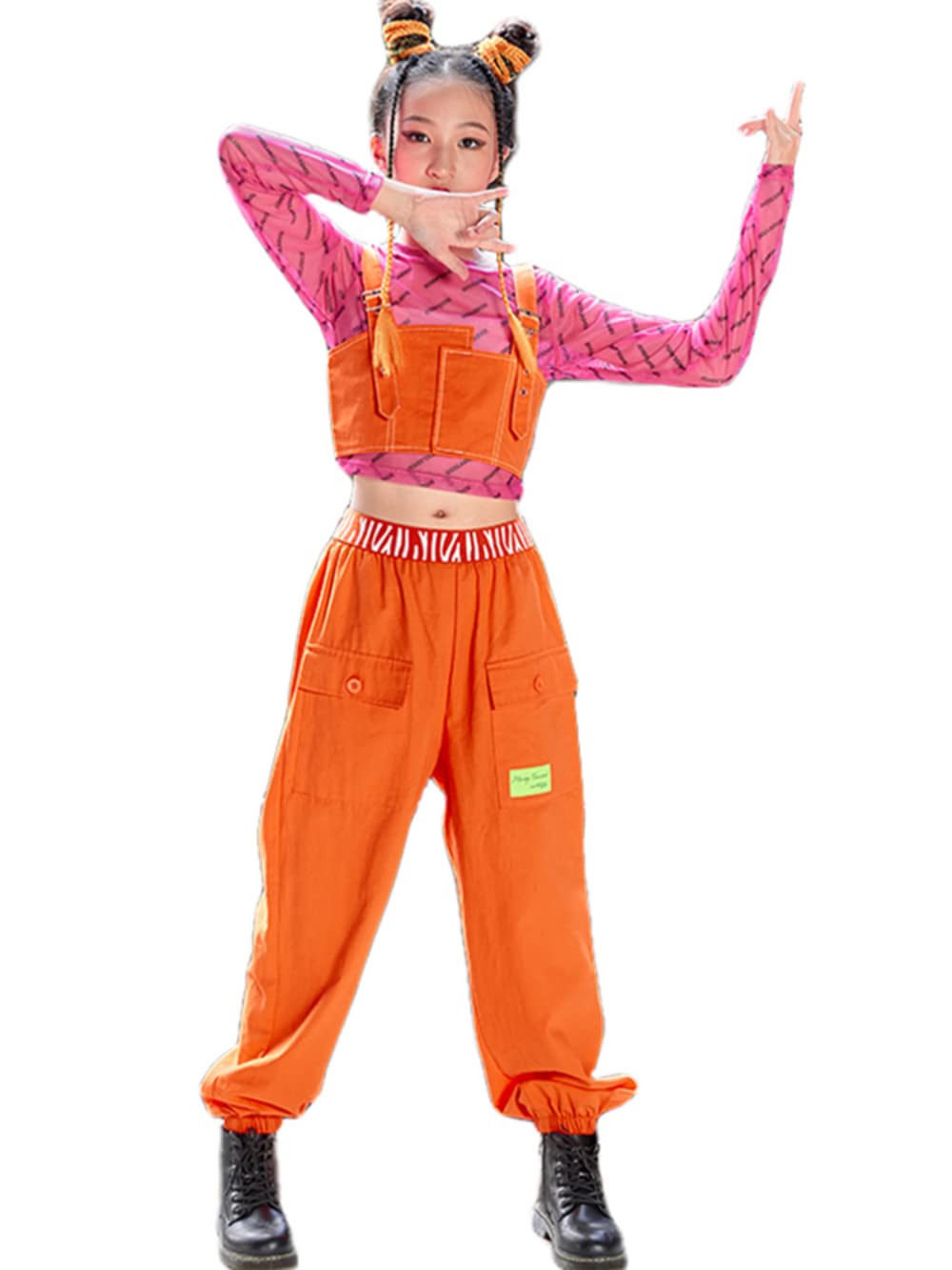 Amazon.co.jp: オレンジ 女の子ジャズダンス キッズ ダンス 衣装