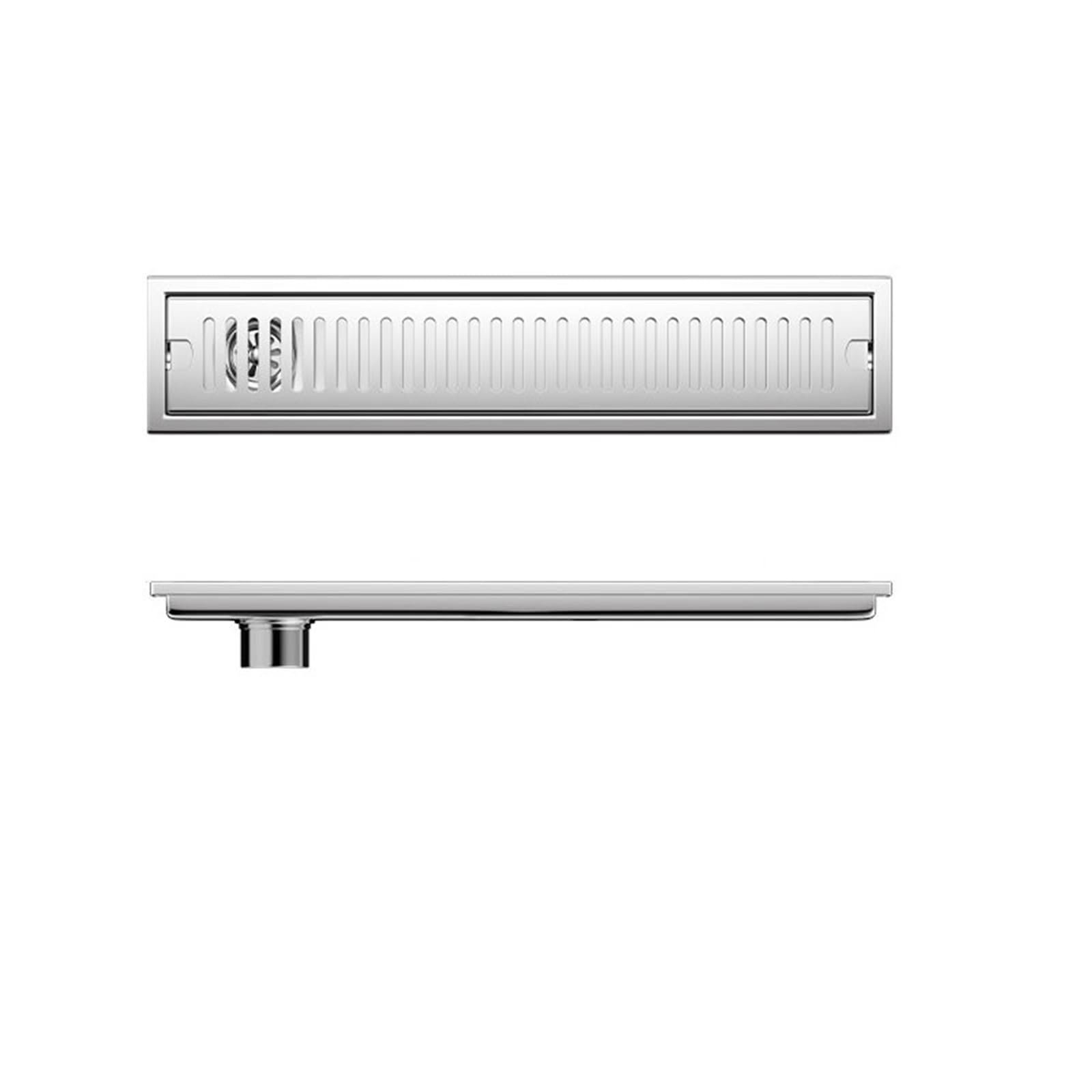 Rectangular Desagüe de Ducha Lineal de Acero Inoxidable 304, Desagüe Lineal Desagüe De Suelo Cubierta Desmontable, Profesional Desagüe Lineal Desagüe De Suelo for Cocinas, Baños y Aseos(Chrome,60cm)