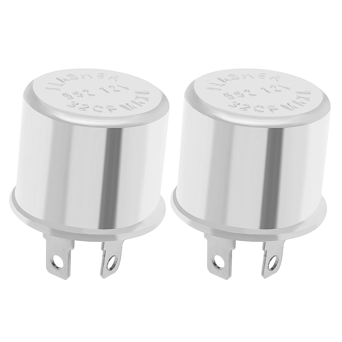 VOANZO 2PCS 2 Pin Flasher Units Relay 12V 15A 100W for Fixing Flashing Turn Signal Cars Motorcycle Vans Older Lorry Trucks