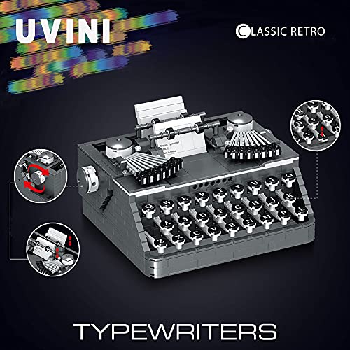 Uvini Adult Building Set, Classic Retro Series Typewriters, Adult Building Set, Construction Brick Set Best Gift for Adult, Teens, Collectible Model to Build, 1136 pcs 00876 - Thumbnail 2