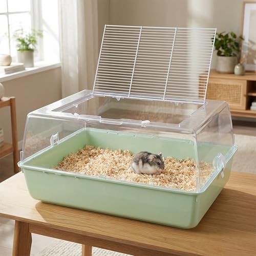 Cage hamsters Ferplast Mini Duna avec toit ouvrant et bac plastique profond