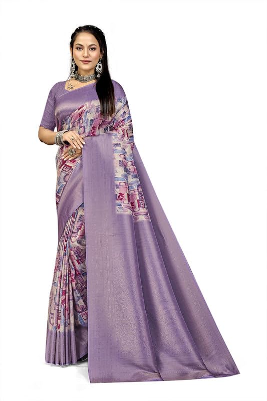 Women's Designer Cotton Blend Saree with Blouse Piece | Premium Cotton Blend | Designer Print | Blouse Piece Included | Graceful Drape | Traditional & Modern Style-image-45