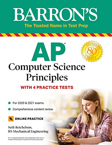 Cover of AP Computer Science Principles: With 4 Practice Tests (Barron's Test Prep)