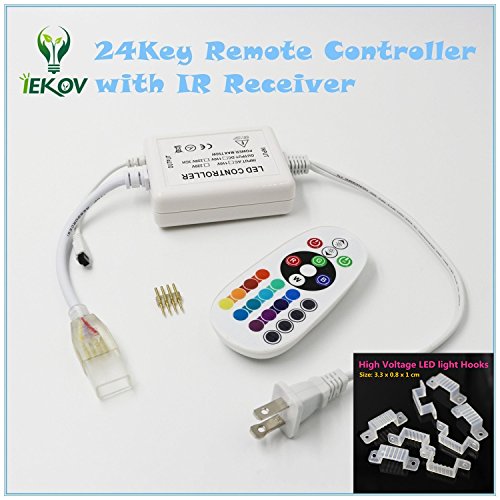 Image of RGB LED Strip Light, AC 110-120V Flexible /Waterproof /Multi Colors /Multi-Modes Function /Dimmable SMD5050 LED Rope Light with Remote for Home /Office /Building Decoration (32.8ft /10m)