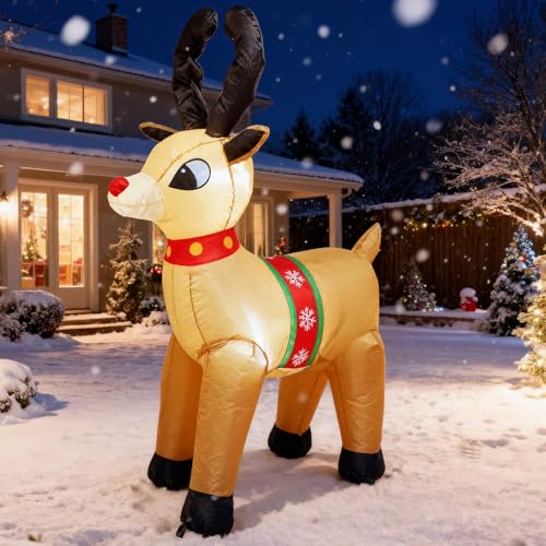 Ycolnaefllr 122 cm Aufblasbares Rehkitz Weihnachtsdekoration mit...