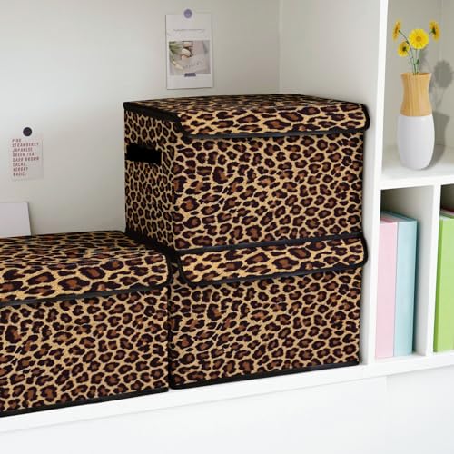 Image of Stackable Storage Bins with Lids,Closet Organizers Fabric Box for Home and Office,Blanket Clothes Organizers,Under Bed Storage Containers 3 Pack