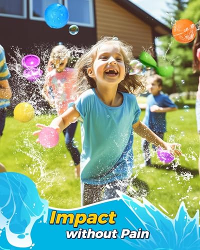 Image of Tlitlimom 15PCS Reusable Water Balloons Quick Fill for Kids, Refillable Magnetic Water Balloons for Pool & Beach, Water Ball Toys for Summer Outdoor Games, Outside Activities