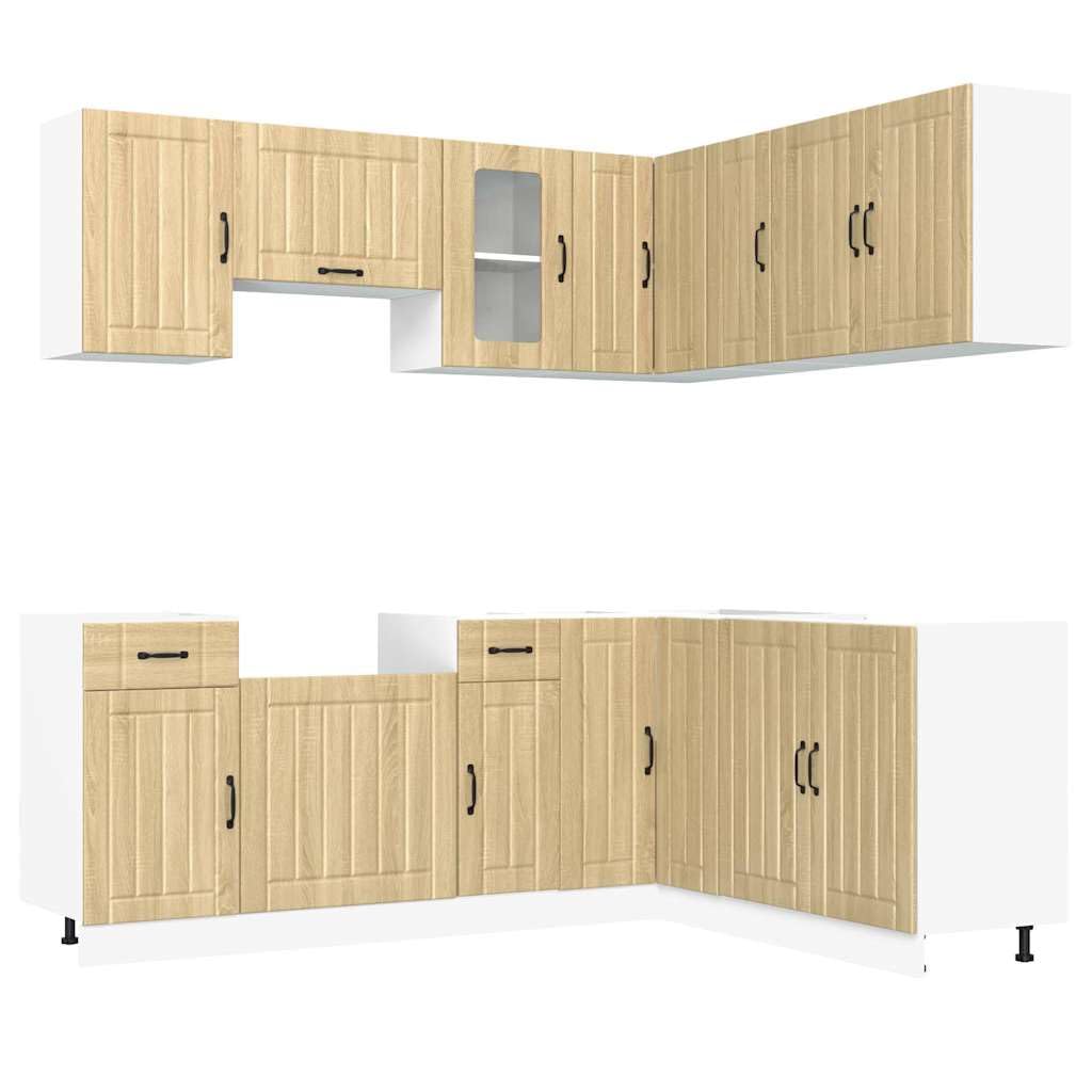 Set da cucina Kalmar Sonoma, 11 pezzi, 80 cm di larghezza, design moderno, robusto e facile da pulire, per cucina singola, cucina