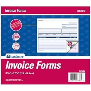 Adams Invoice Unit Sets 7.44 x 8.5 Inches 3-Part Carbonless White/Canary/Pink 100 Sets per Pack (NC3872)
