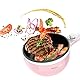 Vocha Elektrische Pfannen, Hot Pot, Antihaft-Bratpfanne Elektropfanne mit Glasdeckel, 1,5 l Mini-tragbarer Multi-Kocher für schnelles Heizen im Reise/Wohnheim, Spatel inklusive (Rose)