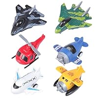 6 Aeroplane Toys, Toy Aeroplane Set for Kids, Airplane Toys for 2-8 Year Olds, Helicopter Toy for Imaginative Play, Birthday Gift Idea (Random)