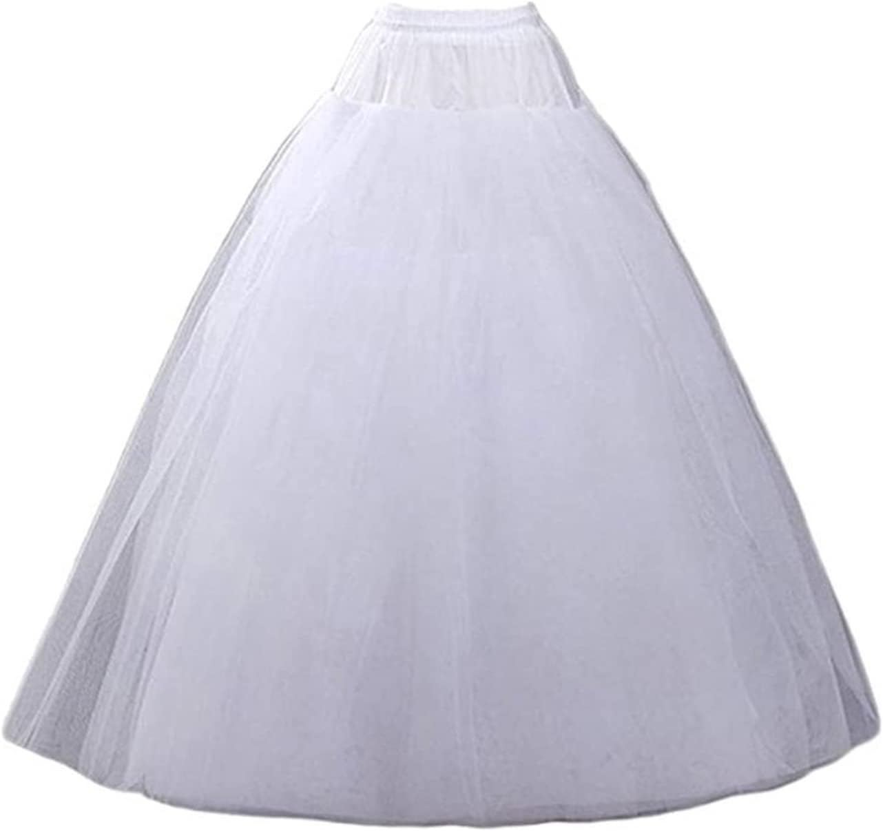 A-line Hoopless Petticoat Crinoline 4 layers Underskirt Slips for Wedding Dress Plus Size