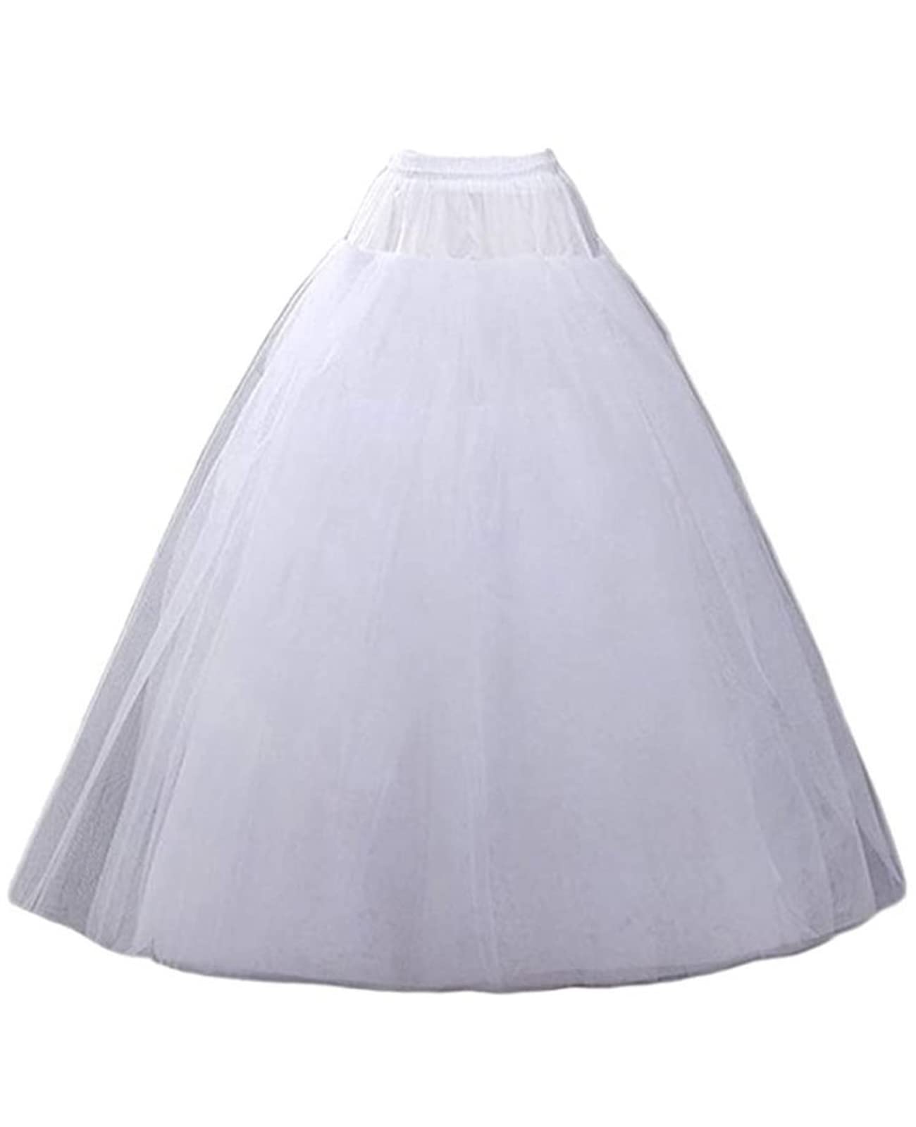 SuBleer A-line Hoopless Petticoat Crinoline 4 layers Underskirt Slips for Wedding Dress Plus Size