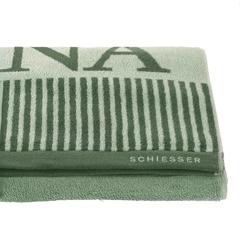 Schiesser Frottier Saunatuch Rom | garngefärbt, weich, saugstark | 100% Baumwolle | Oeko-Tex Zertifiziert | 75x200 cm | Hellgrün