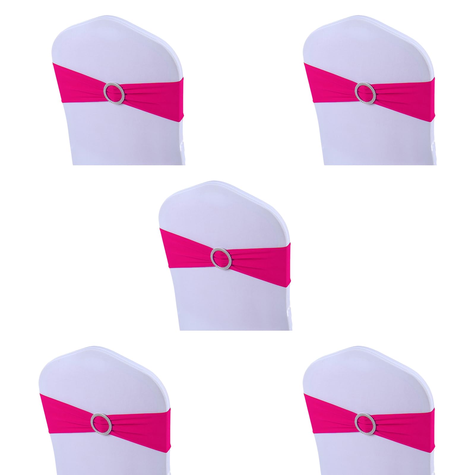Nucelit 5Pcs Spandexs Chair Cover Band Ribbon Chair Tie Back for Party Banquets Wedding Decoration Knots Bows Stretch Cover