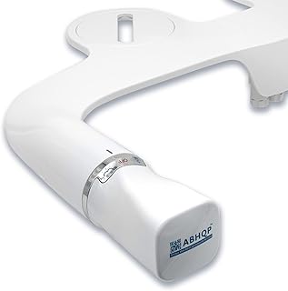 ABHQP Ultra-Slim Bidet, Non-Electric Dual Nozzle (Posterior/Feminine Wash) Fresh Water Sprayer Bidet for Toilet, Adjustable Water Pressure Bidet Seat Attachment with Brass Inlet (Silver)