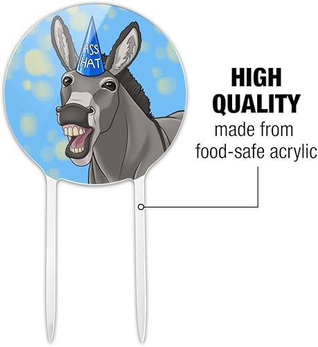 Miniatura 6 de Sombrero de acrílico con diseño de burro divertido para decoración de fiesta para boda, aniversario, cumpleaños, graduación