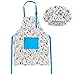 Delantal Sin Mangas Delantal De Cocina Para Hornear Delantal Bolsillo Ajustable Delantales Con Bolsillos Estampado Delantal Para Cocinar Hornear Pintar Artesanía (Delantal + Gorro De Cocinero)