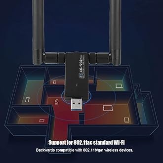 Dual-Band Network Card,Support for 802.11ac Standard Wi-Fi,High Rate,RTL8812AU AC USB 5.8G Dual-Band Dongle Adapter Network Card