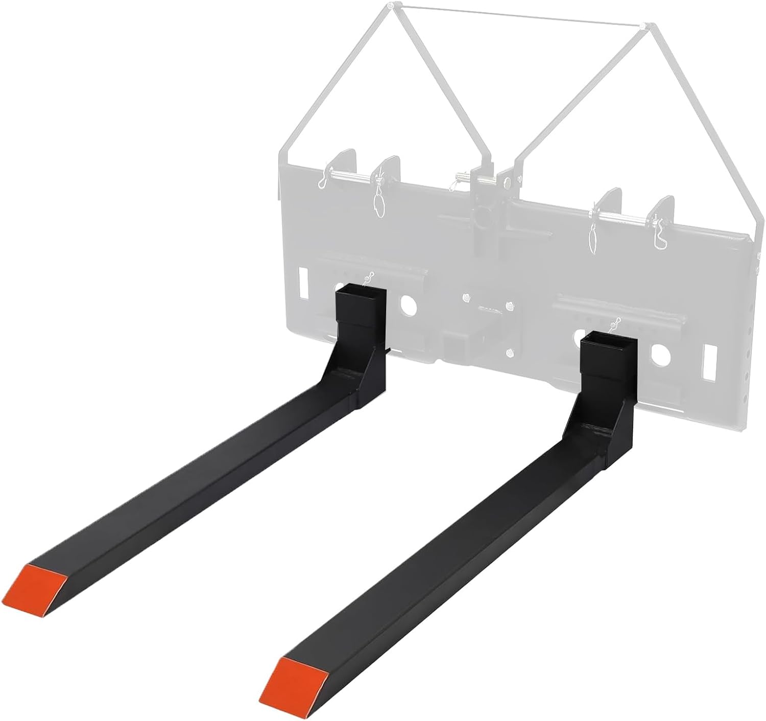 Patikuin 46" Heavy Duty Skid Steer Pallet Forks, 5000 LBS Capacity, Adjustable Sliding Fork Blades for Quick Attach Mounting Plate, Farm & Construction Use