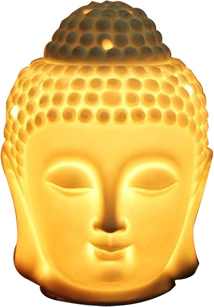 Royal Premium Ceramic Electric Diffuser With Dimmer Switch to Control Fragrance and Light Intensity - Buddha (Height-6.5 Inch) Free 1 Bulb & 1 Bottles of Essential Oil