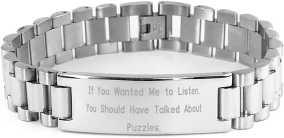 Useful Puzzles Ladder Bracelet, If You Wanted Me to, Gifts for Friends, Present from Friends, Engraved Bracelet for Puzzles, Unique Puzzles, Gifts for puzzlers, Challenging Puzzles, Brainteasers