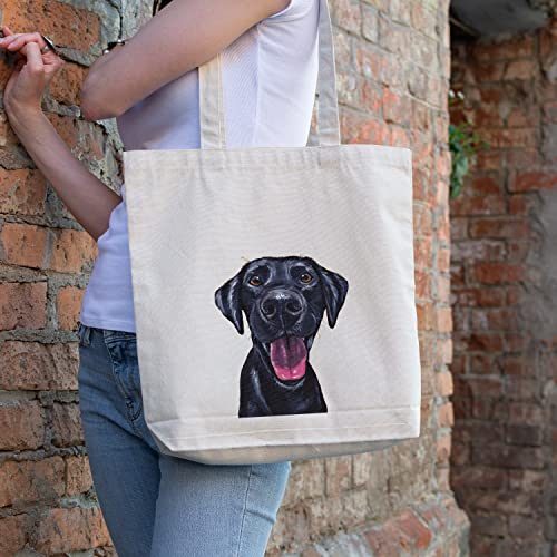 Bolso Tote Black Lab de lona artesanal miniatura 3