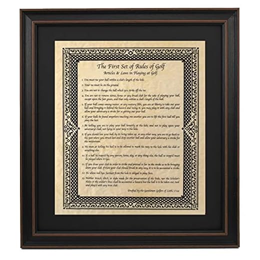 Framed Original Rules of Golf 1744