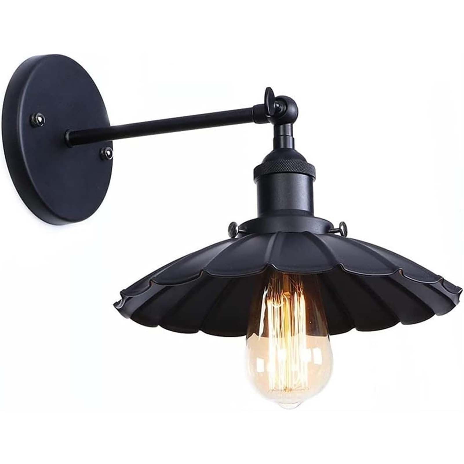 GUODDM Contemporary Black Rustic Antique Indoor Wall Sconce, Adjustable E26 Edison Wall Light Fixture, Vintage Wall Lamp for Restaurant, Bedroom, Kitchen, Galleries, Bathroom