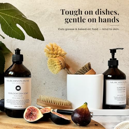 Image of Murchison-Hume Heirloom Dish Soap | Plant-Based Dishwashing Liquid | Cuts Grease | Gentle on Hands | Hypoallergenic | Biodegradable | Safe for Fine China | Original Fig | 17 fl oz