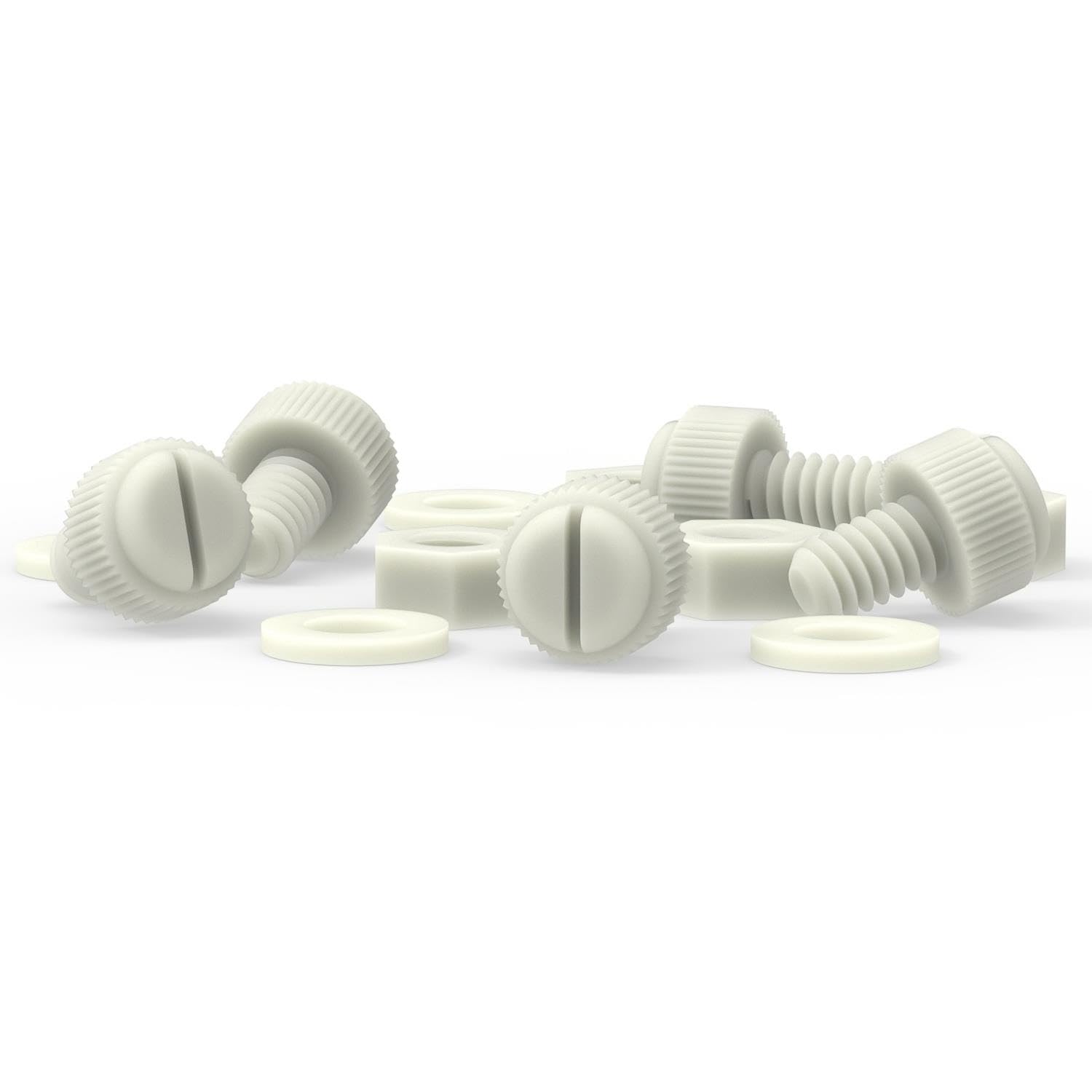 50x Natural, Nylon Plastic, Thumbscrews, M6 x 10mm, knurled, Nuts, Washers & Bolts - Image 4