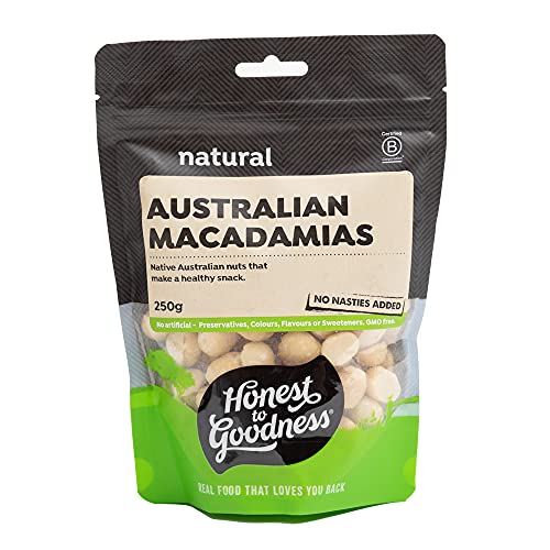 Honest to Goodness Australian Macadamias Raw, 250 Grams: Deliciously Creamy and fabulously Heart Healthy!! Perfect for Snacking or Adding to Any Dish.