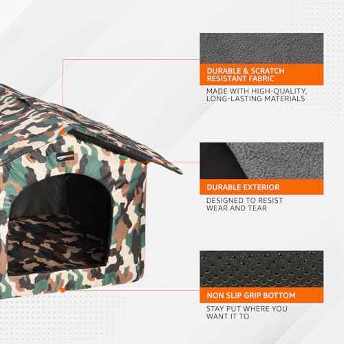 Image of Amazon Basics Soft Pet Kennel (Medium) | Pet Habitat - Multi-Color Printed | Soft & Cozy Pet Kennel