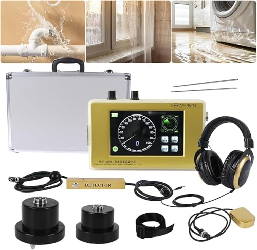 LYNNEYING Water Leak Detector, Water Leak Locator Kit, 4 Frequency, Digital Display, Noise-Canceling, Professional Tool for Underground/Construction Pipes