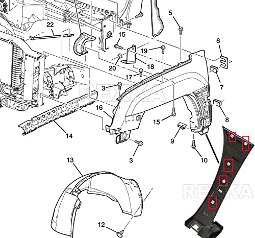 Rexka 40Pcs Rocker Panel Moulding Clips For Gm 11518357 Chevrolet Avalanche Impala Lumina Monte Carlo Suburban Cadillac Escalade #TOP4
