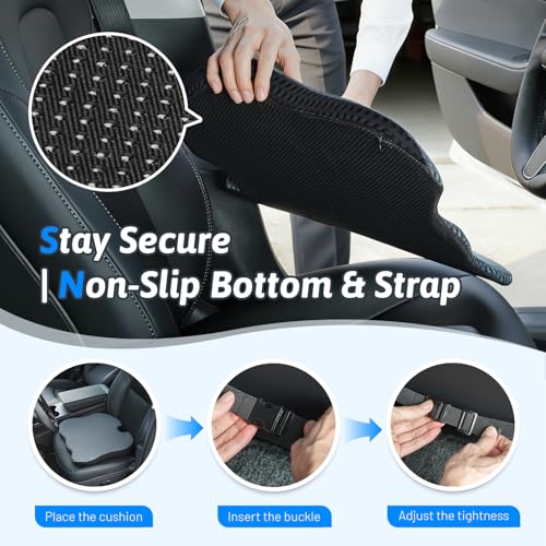 image for Dreamer Car Wedge Car Seat Cushion for Better Visibility & Sciatica Pa