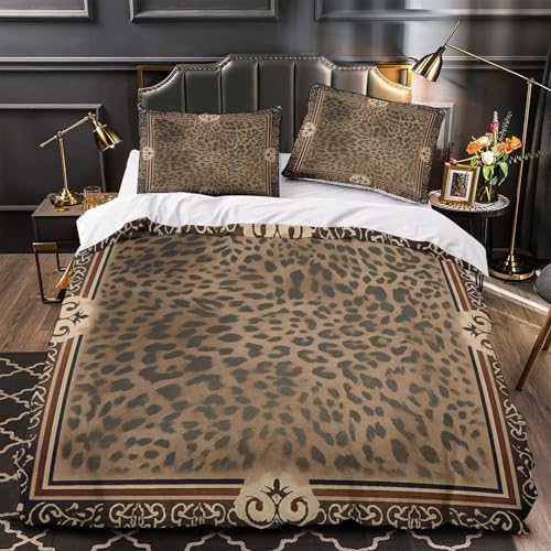 Housse de couette motif léopard 140x200 microfibre pour lit single - 2