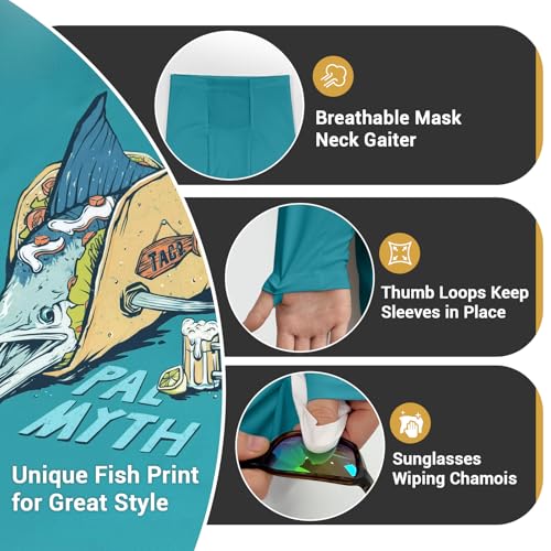 Image of Palmyth Fishing Shirts for Men Long Sleeve UPF 50+ Sun Protection Hoodie
