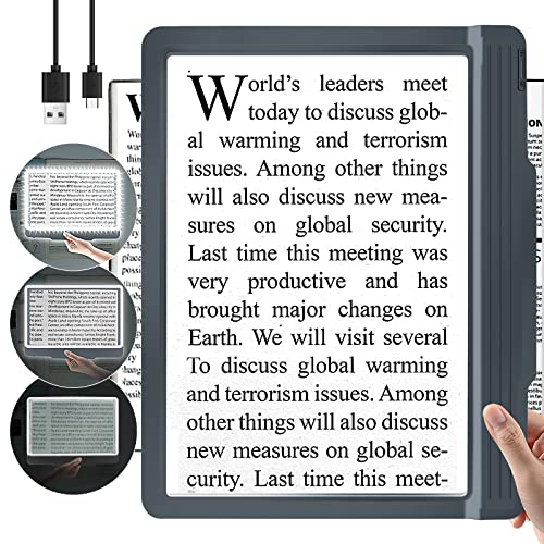 NZQXJXZ 5X Large Magnifying Glass for Reading Rechargeable Full Book Page Magnifier 6x9 Book Lights Magnifiers with 43 Ultra Bright LED Light Lightweight for Low Eyesight Person and Seniors to Read NZQXJXZ 5X Large Magnifying Glass for Reading Rechargeable Full Book Page Magnifier 6x9 Book Lights Magnifiers with 43 Ultra Bright LED Light Lightweight for Low Eyesight Person and Seniors to Read