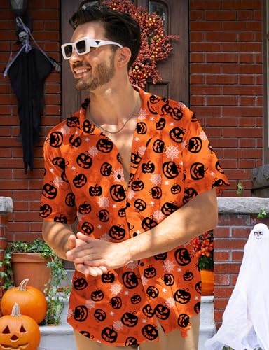 Image of Yoimira Hawaiian Shirts for Men, Print Mens Casual Short Sleeve Button Down Shirts Floral Aloha Beach Shirt