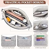 LUROON Umhängetasche Damen Mittelgroß, Leicht Leder Handtasche Damen Kleine mit Vielen Fächern Crossbody Bags Damenhandtasche mit Verstellbar Breitem Schultergurt