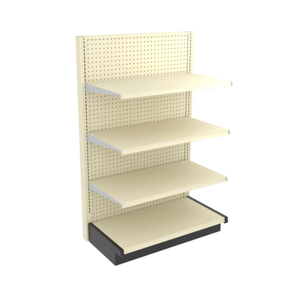 Retail Gondola Shelving Wall Display with 4 Shelves in Platinum (Beige), 36”W x 60”H x 19”D for Retail Convenience Grocery Office Supply or Liquor Stores, Made in USA