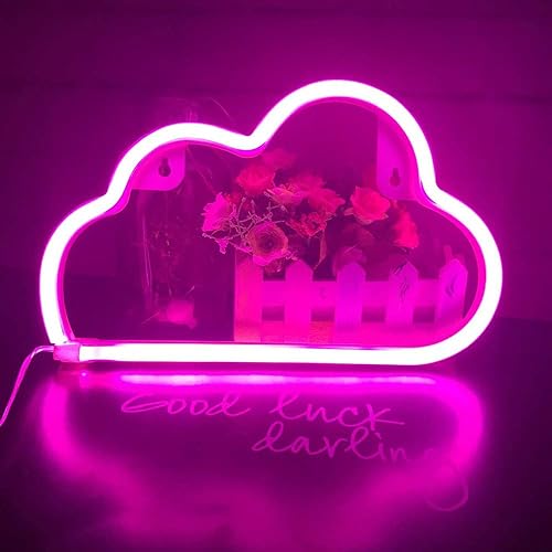 Miniatura 3 de Letreros de neón decorativos de nube rosada, luz de neón LED, batería USB, luz nocturna para dormir, nube de neón, lindos letreros de marquesina,